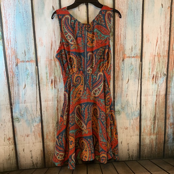 Free People Paisley Print Silky Sleeveless Dress Size 0 - Picture 6 of 7